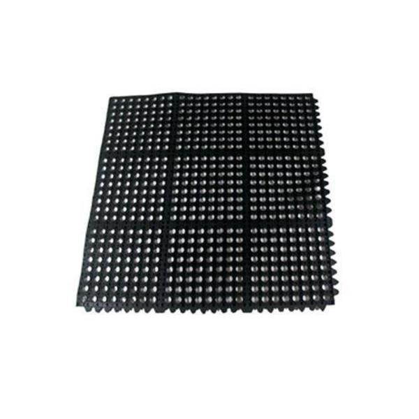 Winco 3 ft x 3 ft Black Anti-Fatigue Floor Mat RBMI-33K